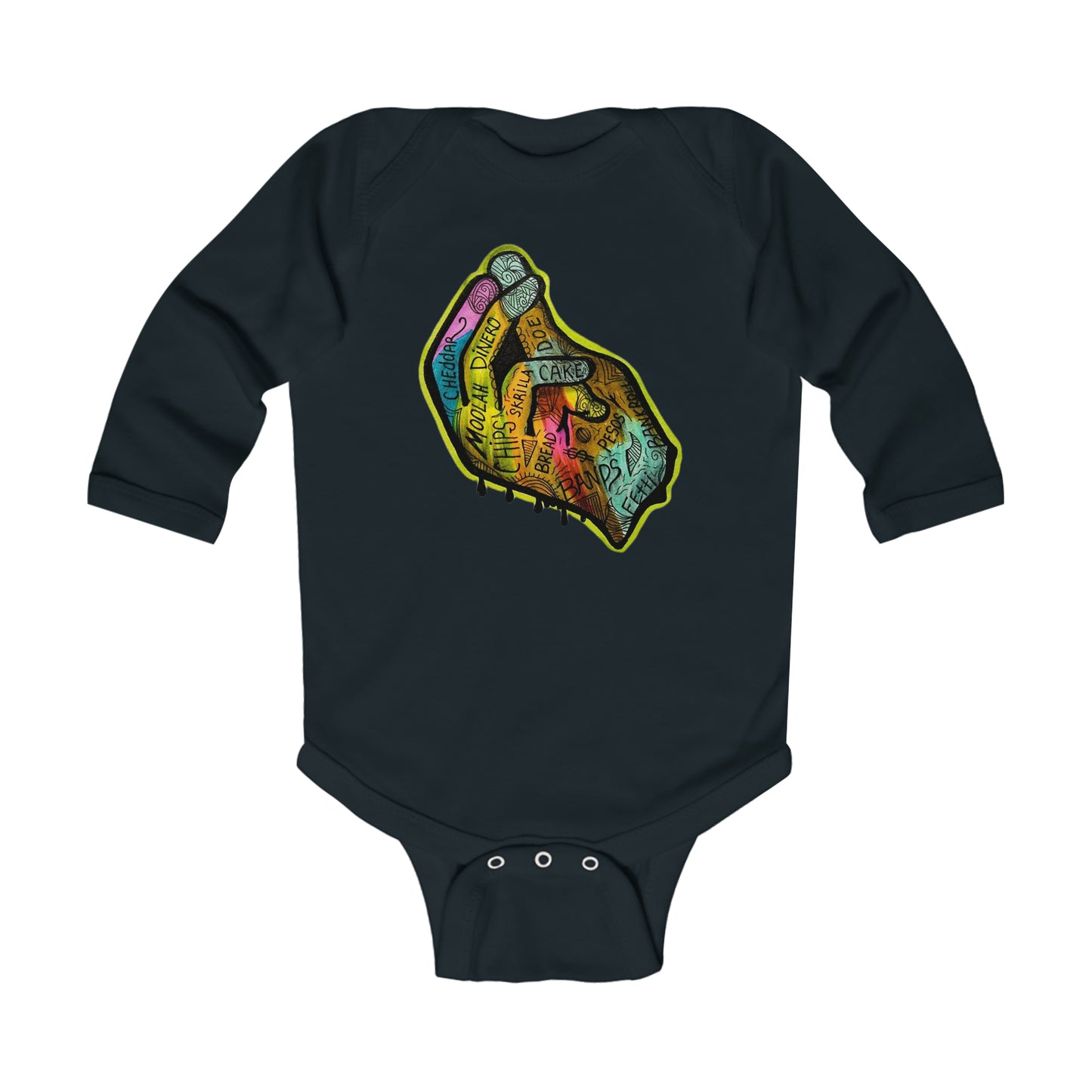 Money Hand (Infant Long Sleeve Bodysuit)